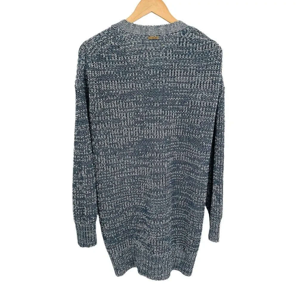 Michael Kors Blue Marled Knit Cardigan size medium